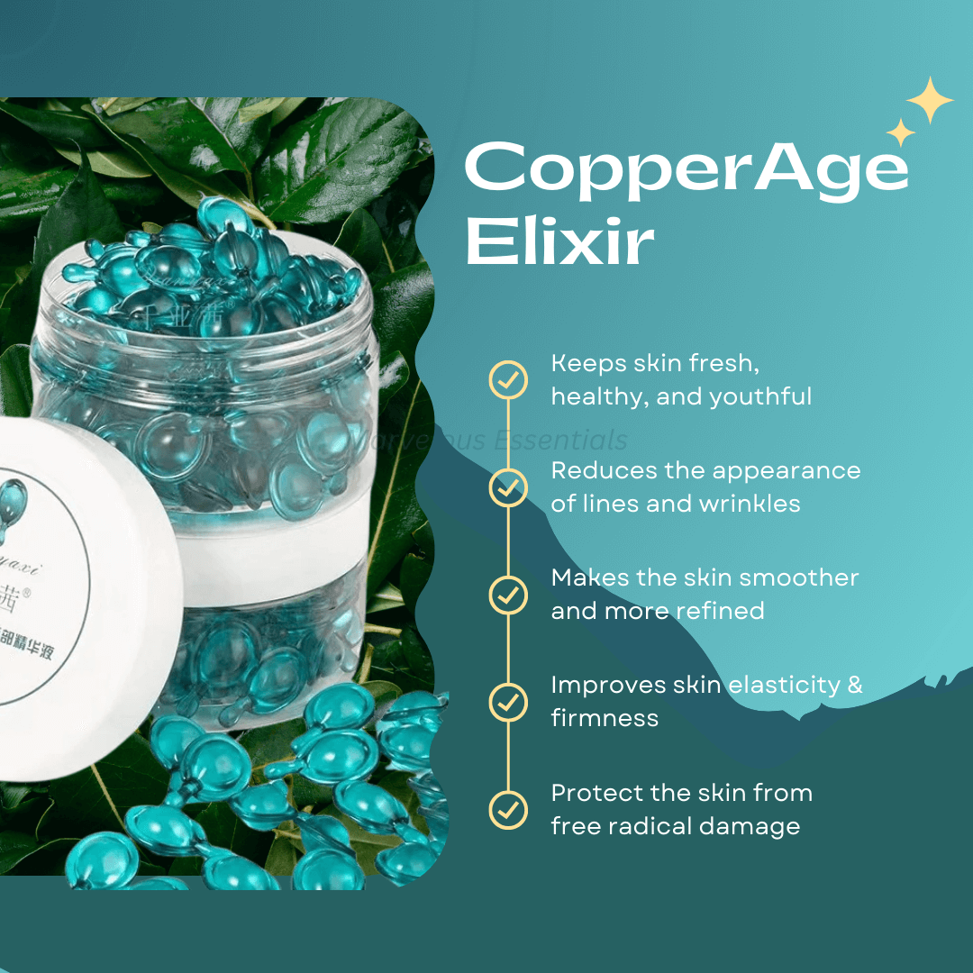 CopperAge Elixir - The Best Facial Skin Care Rejuvenation Solution | Blue Copper Peptide Capsule