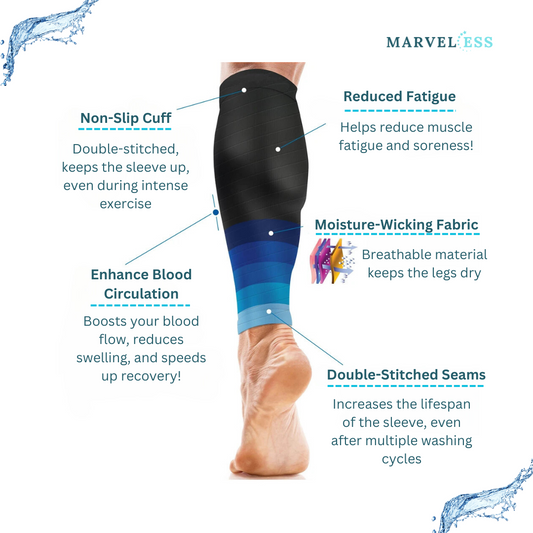 RecoverX - Unisex Compression Leg Sleeves for Calf Pain and Varicose Veins Relief!